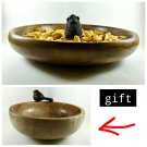 Wooden Bowl with stone monkey