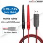 Universal USB Charger - 3.7V-7.4V w/ Light, Fits UV-25PRO, M-5R, Retevis Walkie Talkies