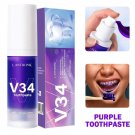 V34 Pro Teeth Whitening Toothpaste – Plaque & Stain Remover for Enamel & Oral Care