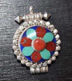 Pendant with coral turguise-p1-rs