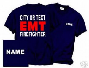 Personalized EMT/EMS Firefighter T-shirt Fire Department Uniforms