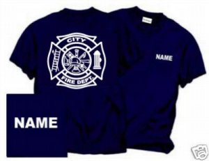 Personalized Maltese Cross Firefighter T-shirt Fire Department Uniforms