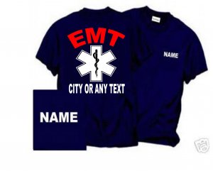 Personalized EMT logo Firefighter T-shirt Fire Department Uniforms