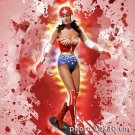 WONDER WOMAN on skate Lynda Carter PHOTO 8x12 inches POSTER Art NEW DESIGN Red