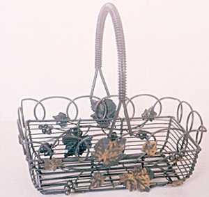 Decorative Metal Wire Basket Gray Gold