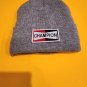 Gray Knit Cuffed Patched Beanie