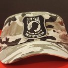 POW MIA Patched White Camo Cadet Hat