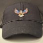 American Eagle Patch Black Mesh Snapback Trucker Hat