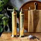 ALEXANDER 2-Piece Brass Pepper Mill 8" & Copper Salt 8" Adjustab ATLAS #103 #408