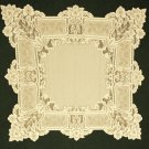 Heirloom Pattern Table Topper Antique Gold Color 35 x 35 Inches