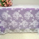 Rose Bouquet Lace Tablecloth White 60 x 84 Inches Oxford House