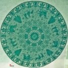 Santa Sleigh Table Topper 44 Inch Round Dark Green Oxford House Santa Sleigh Table Topper 44 Inch Round Dark Green Oxford House