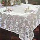 Snowman Family Tablecloth Rectangle 60x84 White Heritage Lace