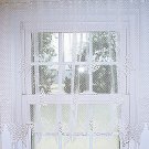 Butterflies Curtain Tier White 60x 30 Heritage Lace