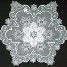 Snowflake Table Topper Tablecloth 47 Inches Round White Heritage Lace
