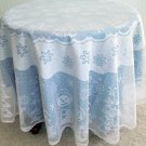 Snowman Family 70 Inch Round White Tablecloth Heritage Lace