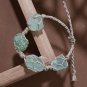Green DIY Crystal Weaving Craft Handmade Crystal Mesh Woven Bracelet Vintage Crystal Bracelet Gift
