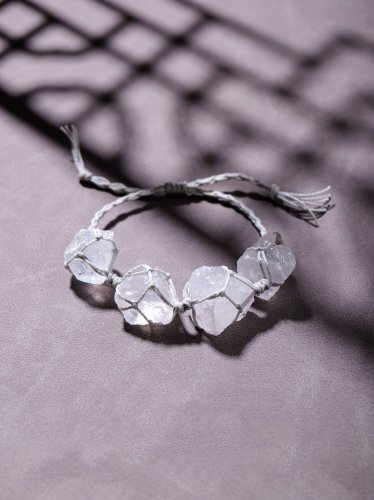 White DIY Crystal Weaving Craft Handmade Crystal Mesh Woven Bracelet Vintage Crystal Bracelet Gift