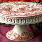 Red Porcelian Cake Plate