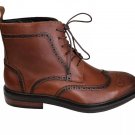 Express  Cognac Wingtip Dress Boots Men's  Genuine Leather Brand New Size 12