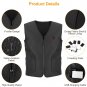 Heat Jacket Vest 3 Heating Gear Adjustable USB Heated Vest Warm Heat Coat Vest w/ 5 Heating Zones