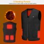 Heat Jacket Vest 3 Heating Gear Adjustable USB Heated Vest Warm Heat Coat Vest w/ 5 Heating Zones