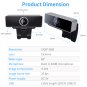 FHD 1080P Webcam USB PC Computer Webcam Auto Focus with Microphone Rotatable Clip