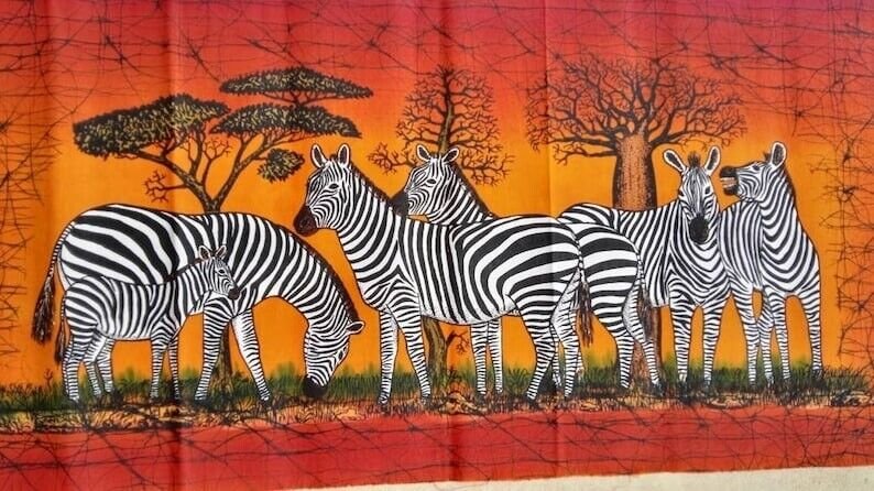 Zebra wall hanging batik