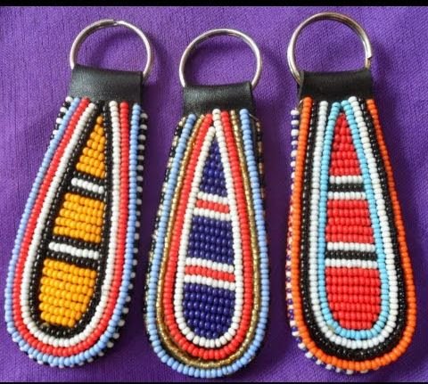 3pcs Maasai beaded keyrings