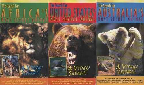 3 Video SAFARI Search for MOST SECRET ANIMALS VHS