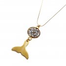 Handmade Gold filled chain, Swarovski & whale tail necklace