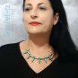 Handmade Turquoise gemstone beads & 24k gold plated tubes beads necklace