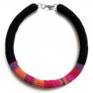 Handmade knitted Colorful cotton thread boho necklace
