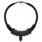 Handmade Black & Grey crystals necklace