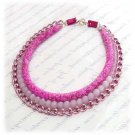 Handmade three layers Pink shades necklace