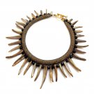 Handmade shells and black crystals necklace