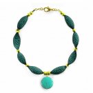 Handmade Blue-green & turquoise stone unique necklace