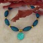 Handmade Blue-green & turquoise stone unique necklace