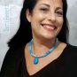 Handmade shades of blue statement necklace