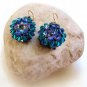 Handmade Purple, Green Swarovski crystals earrings