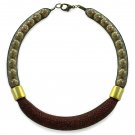 Handmade Burgundy & Golden pearls & 24k gold plated metal beads
