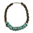 Handmade Turquoise stones & Brown Beads necklace Handmade Turquoise stones & Brown Beads necklace