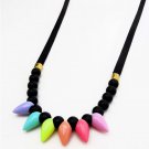 Handmade Colorful fan acrylic beads drops necklace