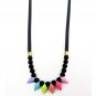 Handmade Colorful fan acrylic beads drops necklace