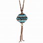 Handmade Azure beads round pendant necklace