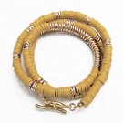 Bracelet/necklace camel colored polymer beads & gold colored asymmetrical beads Bracelet/necklace camel colored polymer beads & gold colored asymmetrical beads
