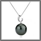 Gorgeous 10mm  Genuine Tahitian Cultured Pearl Pendant with 18" 14K Solid Gold Chain, comes with COA
