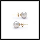 White 7mm Japanese Freshwater AAAA Cultured Pearl Earrings W/ 14K Solid Yellow or White Gold Studs