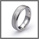 Stone Finish Cobalt Alloy Wedding Band with Center Thin Groove Comfort Fit - Size 6 to 12