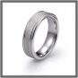 Stone Finish 6mm Flat Cobalt Alloy Wedding Band with Two Thin Groove Comfort Fit - Size 6 to 12